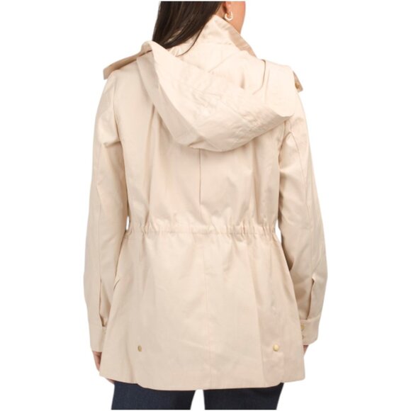 COLE HAAN Cotton Blend Short Rain Coat - Picture 2 of 3